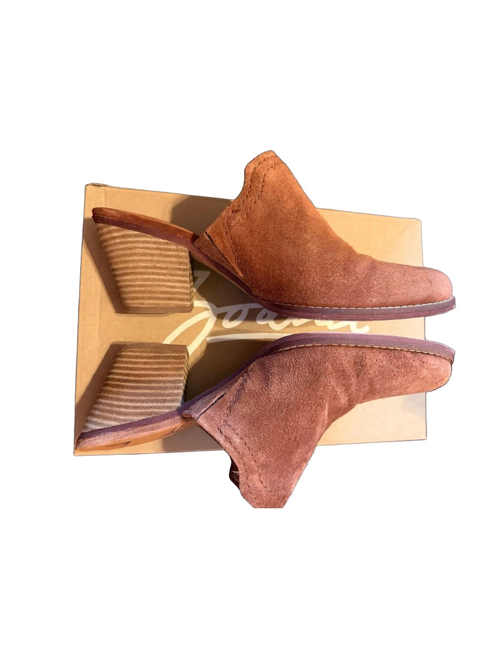 Zodiac Ada Cognac Suede Mules | Size 10 | Block Heel